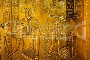 relief with egypt gods
