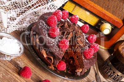 chocolate cake and turkish coffee - vintage style