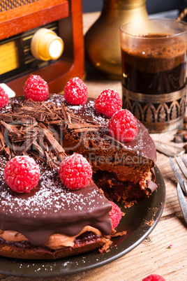 chocolate cake and turkish coffee - vintage style