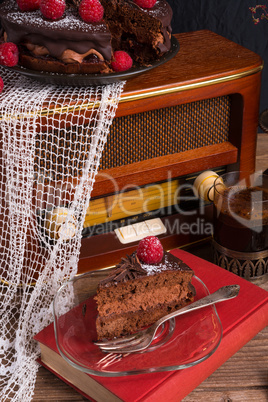 chocolate cake and turkish coffee - vintage style