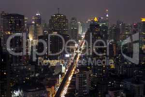 bangkok city center at night