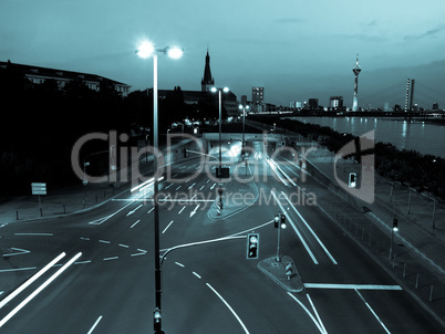 Crossroads at night