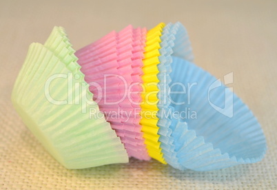 Paper cupcakes containers  in different colors