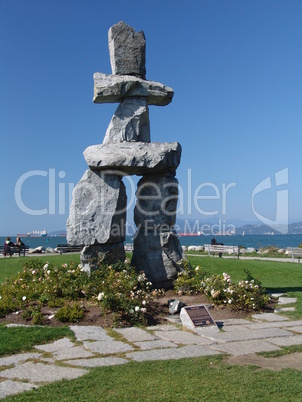 Vancouver, Küste, Logo, Inuit, Eskimo, Logo, Olympische Spiele, Olympia, 2010, Denkmal, Stein, Skulptur