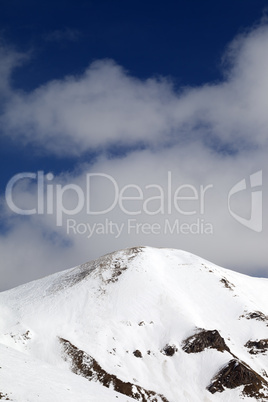 winter mountains and off-piste slope at nice day