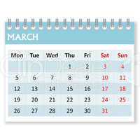 calendar sheet for march