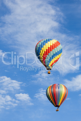 Beautiful Hot Air Balloons Against a Deep Blue Sky