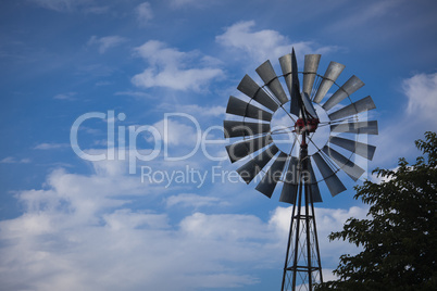 Windmill Against a Deep Blue Sky