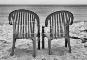 Zwei Stühle am Strand der Ostsee,Schleswig-Holstein,Deutschland