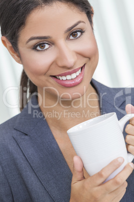 woman drinking tea or coffee