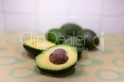 fresh ripe halved avocado pear