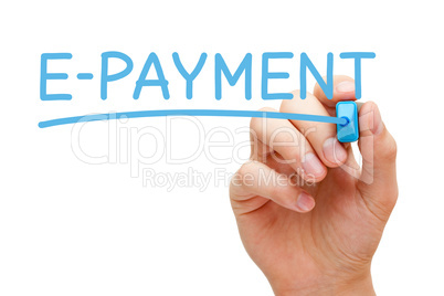 e-payment blue marker