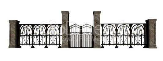 iron gate and fence