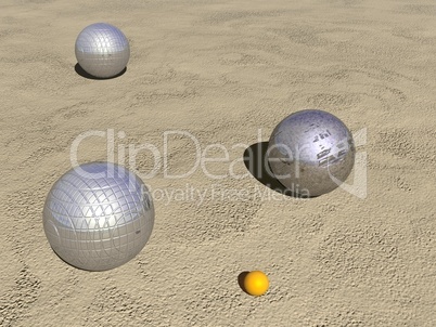 petanque game balls - 3d render