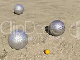 petanque game balls - 3d render
