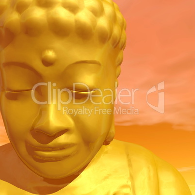 golden buddha - 3d render