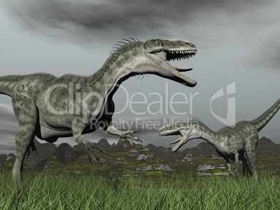 monolophosaurus roaring - 3d render