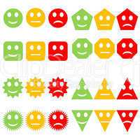 set of colorful smileys