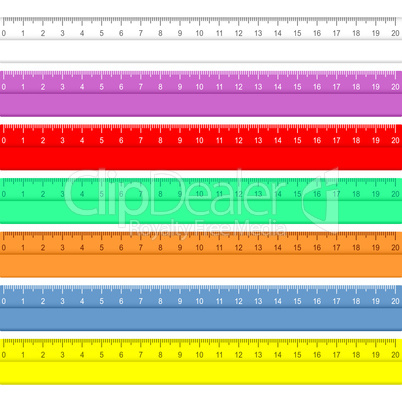 set of multicolored rulers