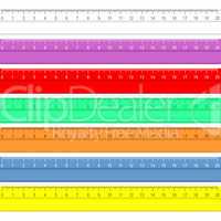 set of multicolored rulers