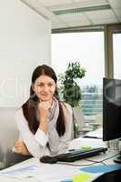 confident businesswoman in office