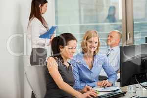 businesswomen using computer in office