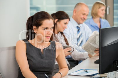 businesswoman using computer