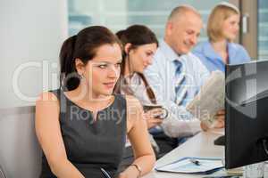 businesswoman using computer