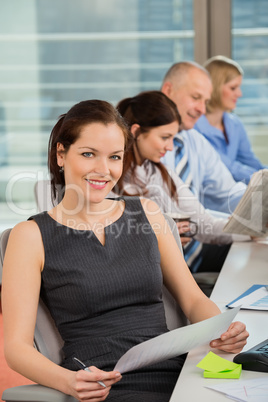 confident businesswoman in office