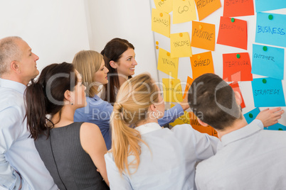colleagues brainstorming in front of whiteboard