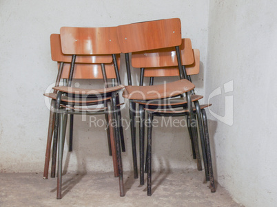 Piled chairs