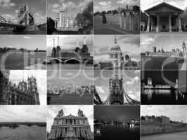 Retro look London landmarks
