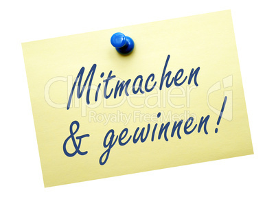 mitmachen und gewinnen !