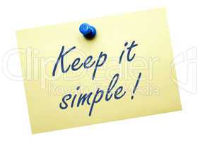 keep it simple !