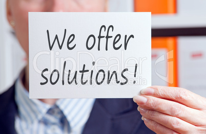 we offer solutions !