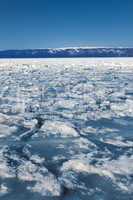 Frozen Lake Baikal. Winter.