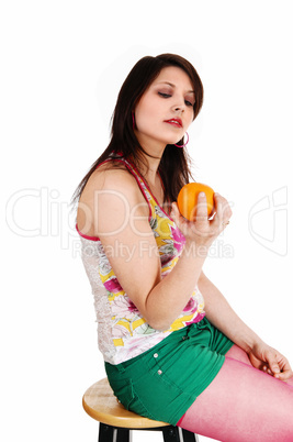 girl with orange.
