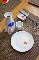 Japanese style table set and sake