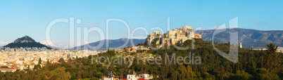 Panorama with Acropolis in Athens, Greece