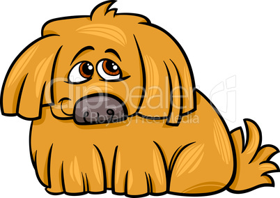 cute hairy dog cartoon illustration