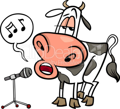 singing cow cartoon illustration