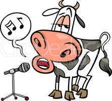singing cow cartoon illustration