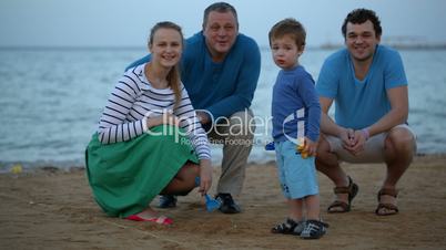 Happy family at the seaside