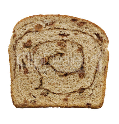 cinnamon swirl raisin bread slice
