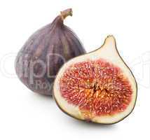 Juicy figs with leaf