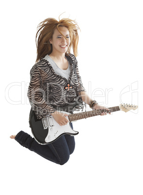 young rock lady jumping