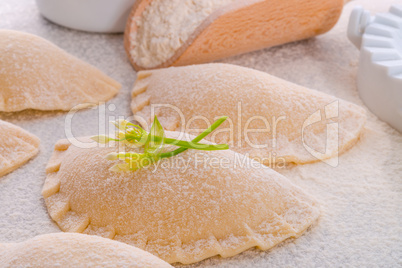 pierogi with wild garlic filling