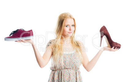 High heels oder Turnschuhe