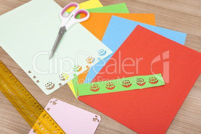 colorful paper with flower