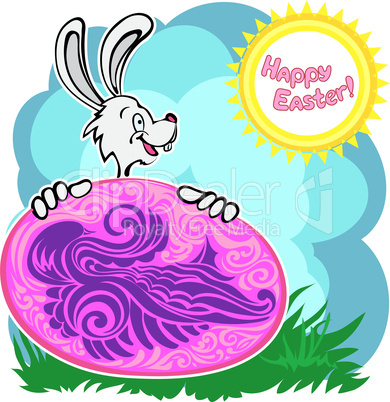 Bunny with patterned easter egg